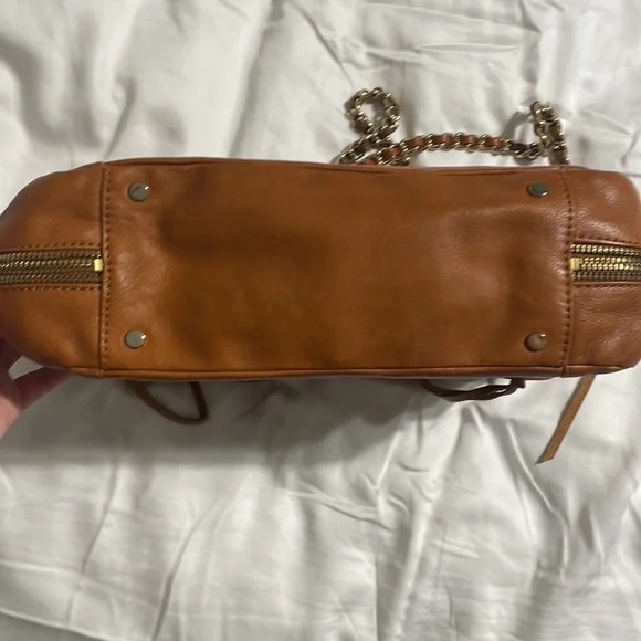 Rebecca Minkoff Tan Leather crossbody shoulder bag with chain adjustable strap - Picture 11 of 11